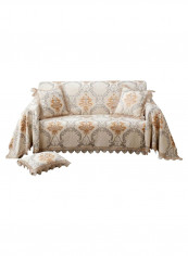 Anti-Dust Flower Printed Sofa Slipcover Beige/Grey/Brown