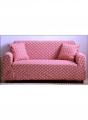 Flowers Pattern Sofa Slipcover Red/White 90 x 140centimeter