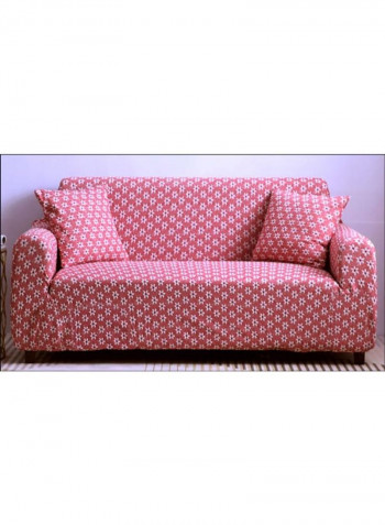 Flowers Pattern Sofa Slipcover Red/White 90 x 140centimeter