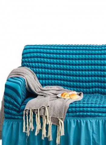 Striped Pattern Sofa Slipcover Blue 145 - 185centimeter