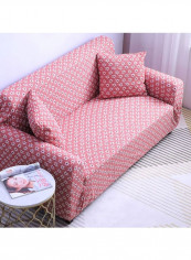 Sweet Flower Pattern Sofa Slipcover Red/White 140 - 185centimeter