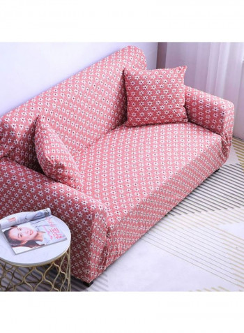 Sweet Flower Pattern Sofa Slipcover Red/White 140 - 185centimeter