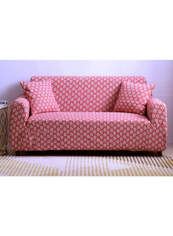 Sweet Flower Pattern Sofa Slipcover Red/White 140 - 185centimeter