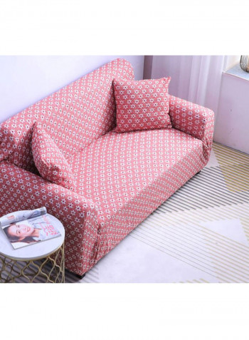 Sweet Flower Pattern Sofa Slipcover Red/White 140 - 185centimeter