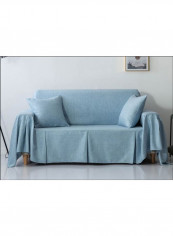European Style Thickened Sofa Slipcover Blue 210-350centimeter