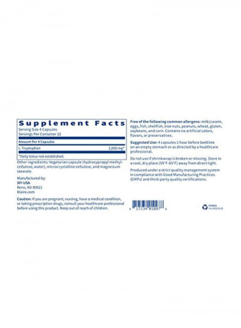 L-Tryptophan - 90 Capsules