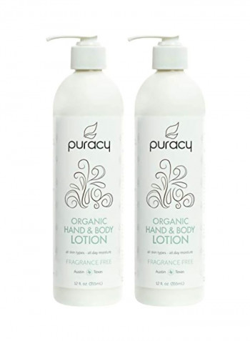 2-Piece Organic Hand And Body Lotion Set 12ounce