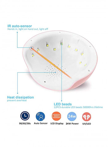مصباح LED لتجفيف الأظافر بالأشعة فوق البنفسجية  وردي