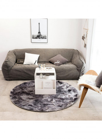 Soft Plush Pattern Living Room Floor Mat Dark Grey 100centimeter