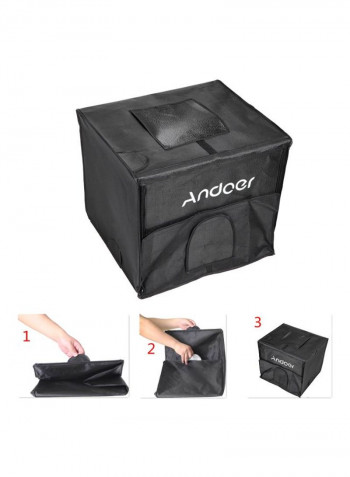 Foldable Photography Studio LED Light Tent Kit 40x35x35centimeter black