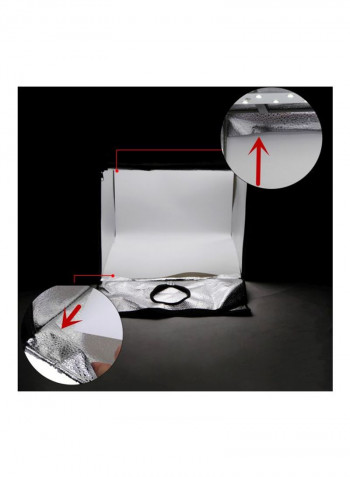 Foldable Photography Studio LED Light Tent Kit 40x35x35centimeter black