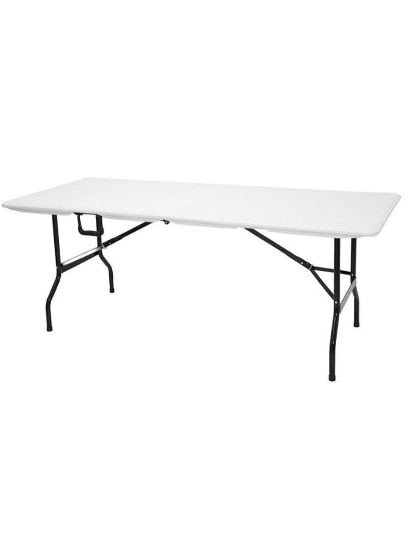 Portable Plastic Folding Table White/Black 183x76x70centimeter