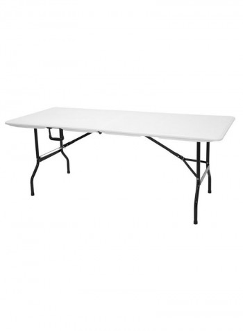 Portable Plastic Folding Table White/Black 183x76x70centimeter