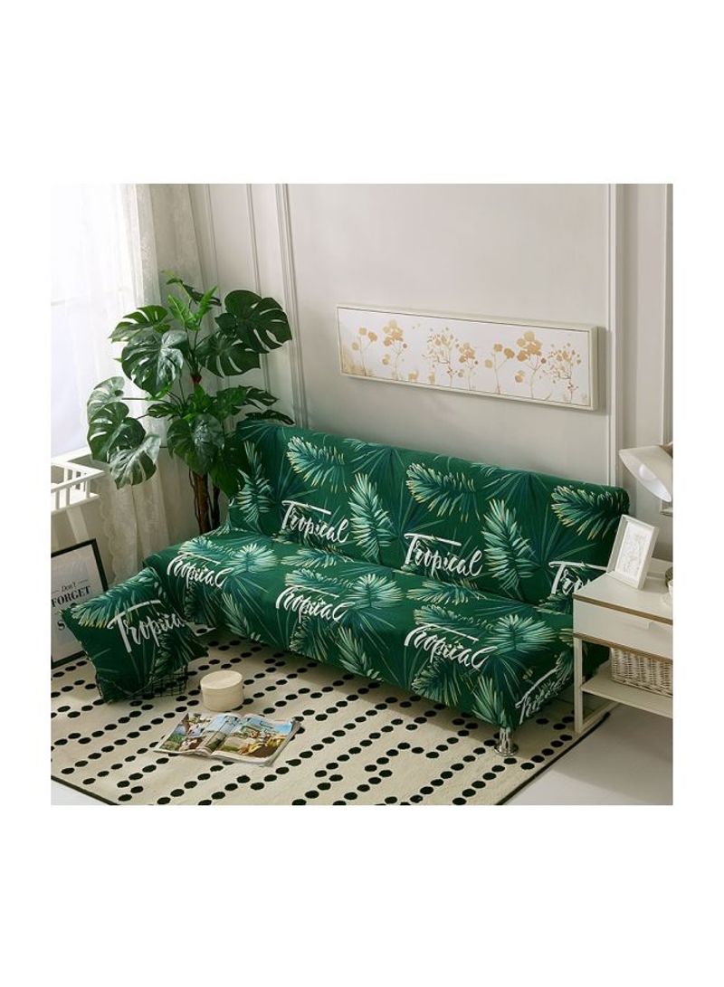 Non-Slip Full Covered Sofa Cover Green/White One Size