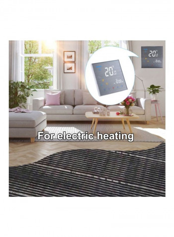 LCD Display Touch Screen Electric Heating Thermostat Grey 86x86x13.3millimeter