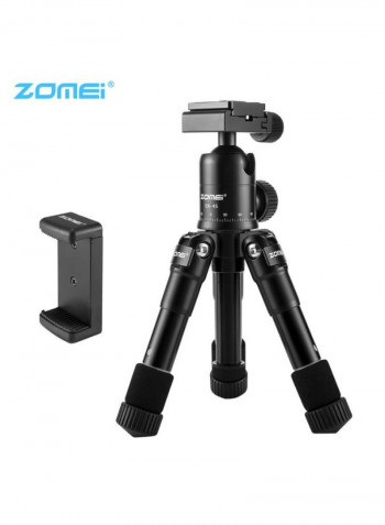Mini Table Tripod Stand With Phone Holder 24.5x9.5x9.5centimeter Black