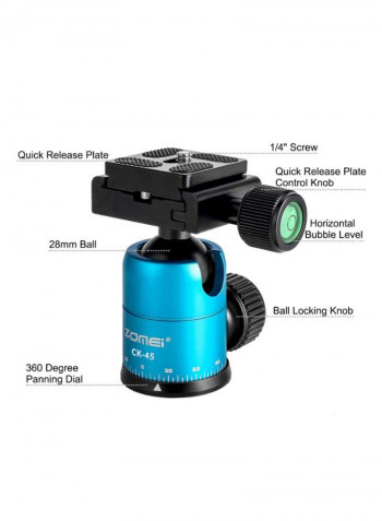 Mini Table Tripod Stand With Phone Holder 24.5x9.5x9.5centimeter Blue/Black