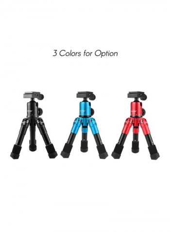 Mini Table Tripod Stand With Phone Holder 24.5x9.5x9.5centimeter Red/Black