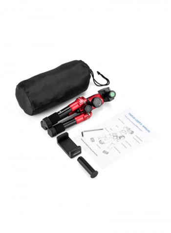 Mini Table Tripod Stand With Phone Holder 24.5x9.5x9.5centimeter Red/Black