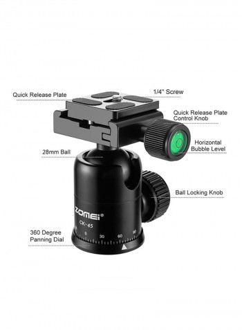 Mini Table Tripod Stand With Phone Holder Black
