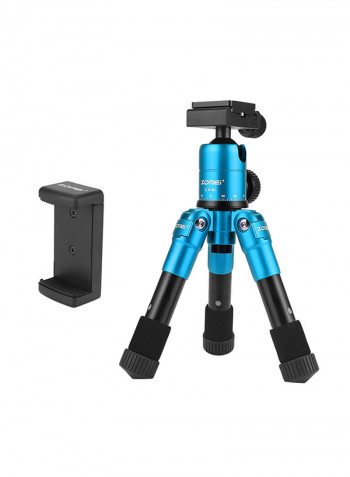 Mini Table Tripod Stand With Phone Holder Blue