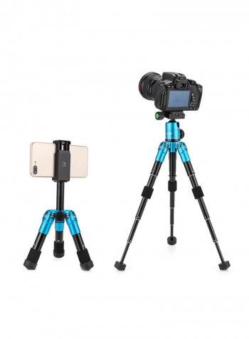Mini Table Tripod Stand With Phone Holder Blue