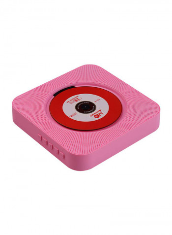 Portable Wall Mounted CD Player Music Amplifier Audio Boombox With Remote Control CDP1045 Pink/White