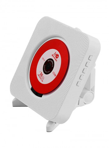 Portable Wall Mounted CD Player Music Amplifier Audio Boombox With Remote Control CDP1048 White/Black