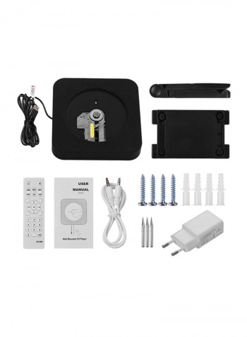 Portable Wall Mounted CD Player Music Amplifier Audio Boombox With Remote Control CDP1055 White/Black