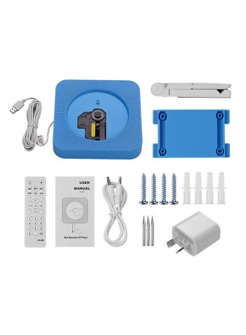 Portable Wall Mounted Audio Boombox With Remote CDP1041 Blue/White