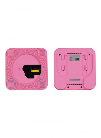 Portable Wall Mounted CD Player Music Amplifier Audio Boombox With Remote Control CDP1046 Pink/White