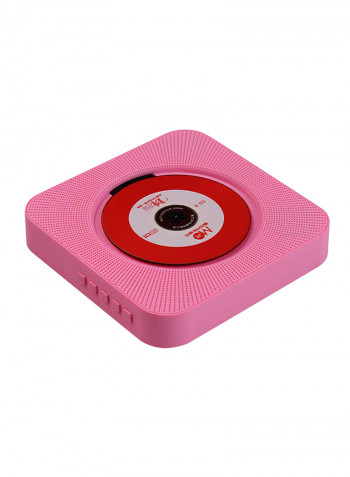 Portable Wall Mounted CD Player Music Amplifier Audio Boombox With Remote Control CDP1046 Pink/White