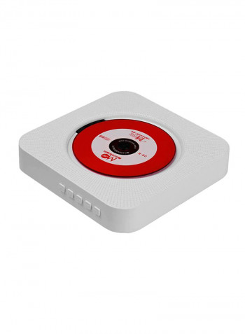 Portable Wall Mounted CD Player Music Amplifier Audio Boombox With Remote Control CDP1049 White/Black