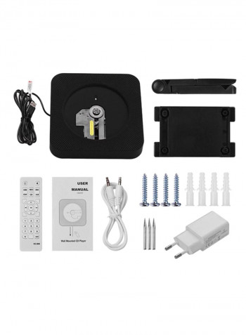 Portable Wall Mounted CD Player Music Amplifier Audio Boombox With Remote Control CDP1056 White/Black