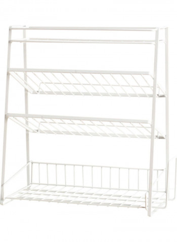 Seasoning Spice Rack 4-Tier Organizer White 41.3x16.7x38.8cm