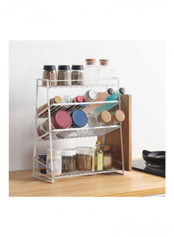 Seasoning Spice Rack 4-Tier Organizer White 41.3x16.7x38.8cm