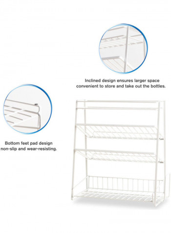 Seasoning Spice Rack 4-Tier Organizer White 41.3x16.7x38.8cm
