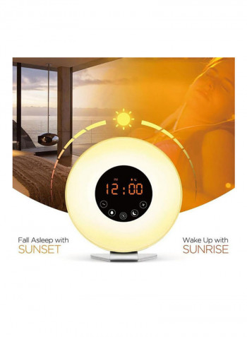 Sunrise Digital Alarm Clock White 20 x 10 x 20cm
