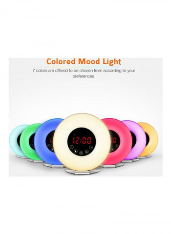 Sunrise Digital Alarm Clock White 20 x 10 x 20cm