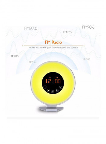 Sunrise Digital Alarm Clock White 20 x 10 x 20cm