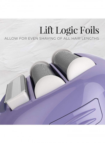 4-Blade Smooth Glide Foil Shaver Purple/White 5.9x2.6x1.6inch