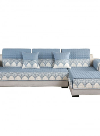 Lace Decor Dustproof s Sofa Slipcover Blue/White