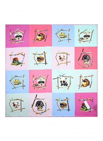 Printed Silk Scarf Multicolour