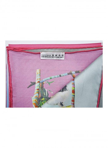 Printed Silk Scarf Multicolour