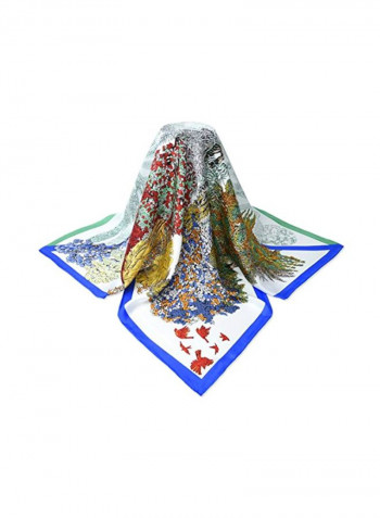 Printed Silk Scarf Multicolour