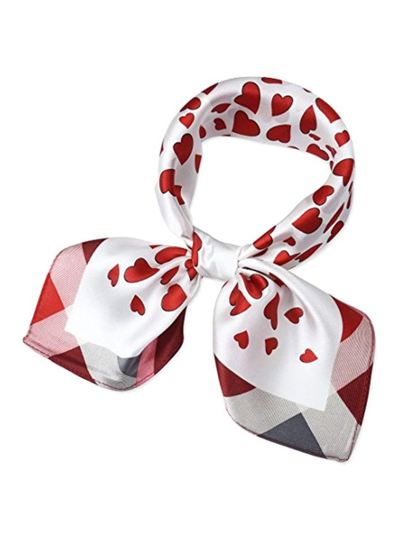 Mulberry Silk Scarf White/ Red
