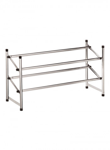 2-Tier Expandable Shoe Rack Chrome 3.2x61x25.1centimeter