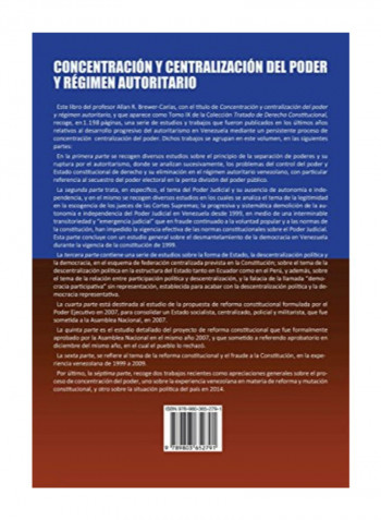 Concentracion y Centralizacion del Poder y Regimen Autoritario Paperback