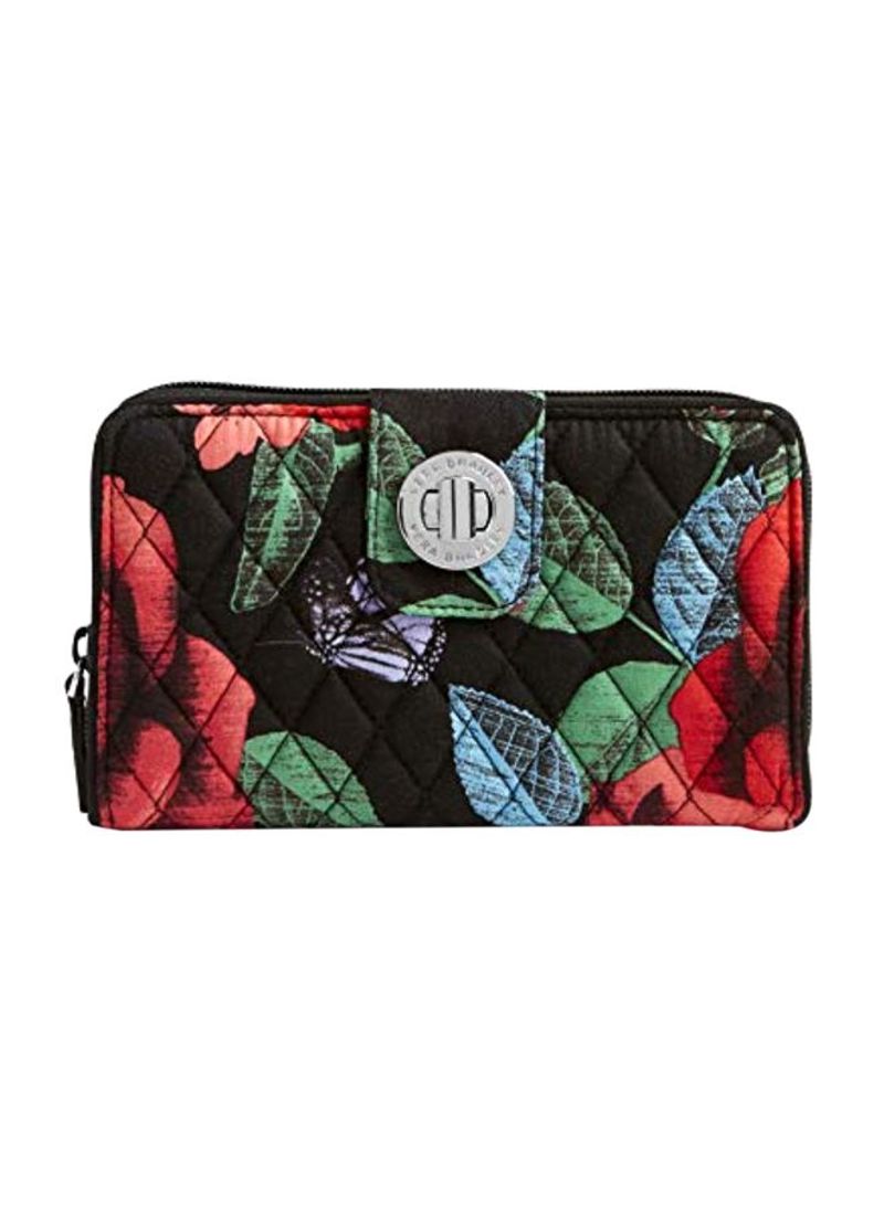 Leather RFID Wallet Black/Red/Green