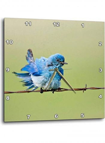 Mountain Bluebird Printed Analog Wall Clock Multicolour 10x10x0.1inch